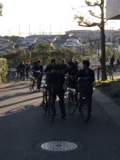 自転車での登校風景