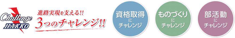 進路実現を支える！！3つのチャレンジ！！